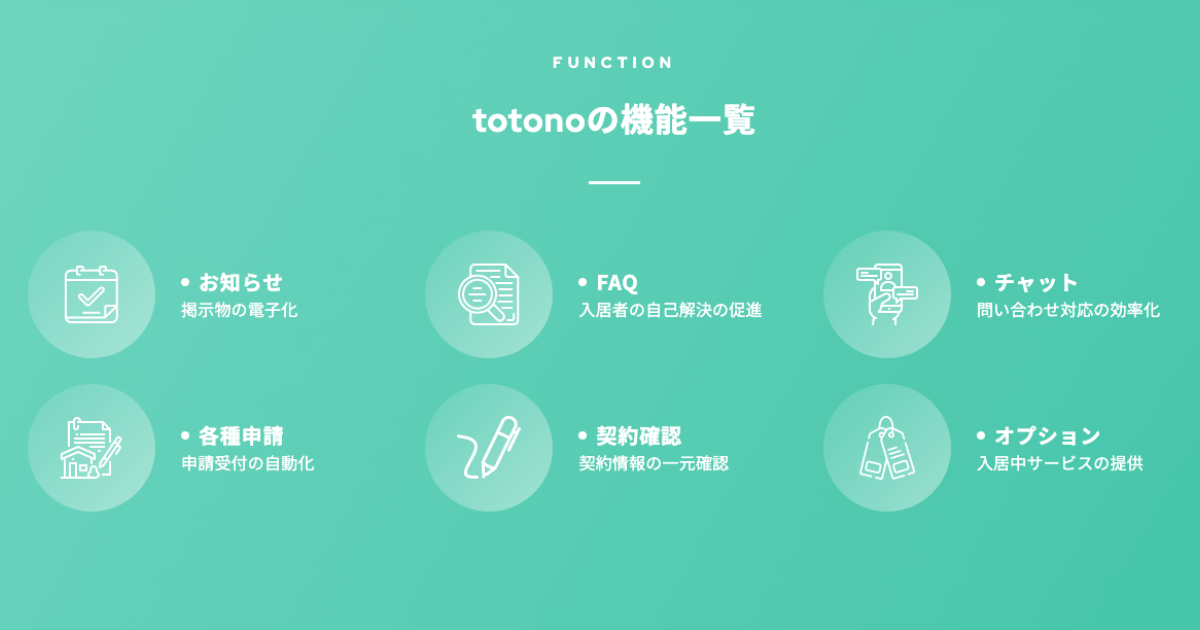 totonoの機能一覧